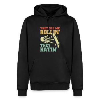 Fingerboard Hand Skateboarding Fingerboarding - Männer Premium Bio Hoodie - Schwarz - Vorne - Nico (187cm)