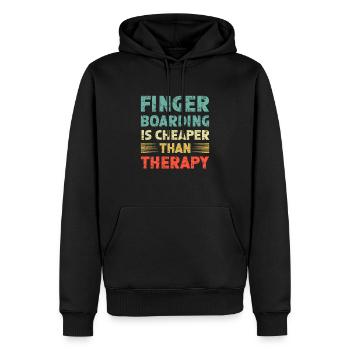 Fingerboard Spruch Fingerboarding - Männer Premium Bio Hoodie - Schwarz - Vorne - Nico (187cm)