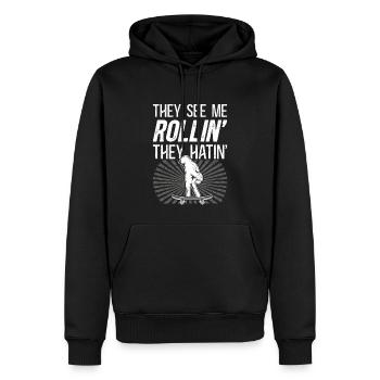 Fingerboard Finger Skateboarding Fingerboarding - Männer Premium Bio Hoodie - Schwarz - Vorne - Nico (187cm)