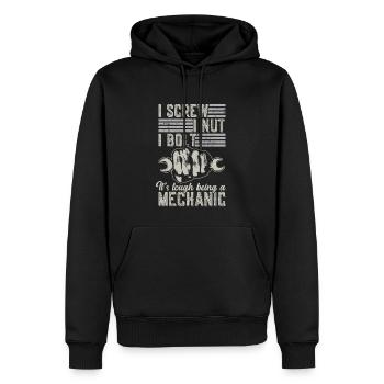 C’est difficile d’être mécanicien - Sweat à capuche Premium bio Homme - noir - Devant - Nico (187cm)