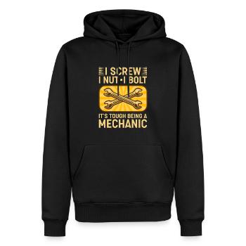 C’est difficile d’être mécanicien - Sweat à capuche Premium bio Homme - noir - Devant - Nico (187cm)