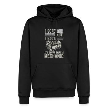 C’est difficile d’être mécanicien - Sweat à capuche Premium bio Homme - noir - Devant - Nico (187cm)