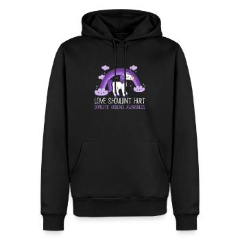 Anti Häusliche Gewalt Love Shouldn't Hurt - Männer Premium Bio Hoodie - Schwarz - Vorne - Nico (187cm)