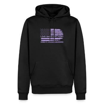 Anti Häusliche Gewalt Love Shouldn't Hurt - Männer Premium Bio Hoodie - Schwarz - Vorne - Nico (187cm)