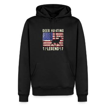 Hirschjagd Legende Rotwild Jäger Jagd Hirschgeweih - Männer Premium Bio Hoodie - Schwarz - Vorne - Nico (187cm)