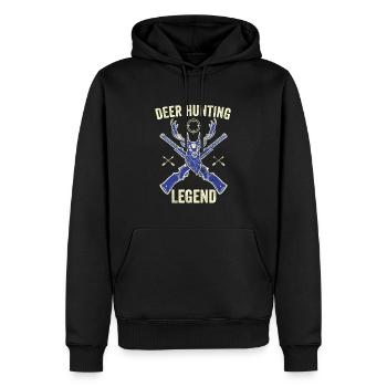 Légende de la chasse au cerf Red Chasse aux bois de cerf - Sweat à capuche Premium bio Homme - noir - Devant - Nico (187cm)