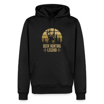 Légende de la chasse au cerf Red Chasse aux bois de cerf - Sweat à capuche Premium bio Homme - noir - Devant - Nico (187cm)