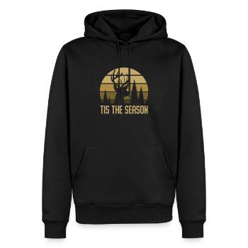 Chasse aux bois de cerf Chasse Saison de chasse - Sweat à capuche Premium bio Homme - noir - Devant - Nico (187cm)