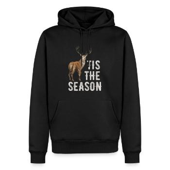 Chasse aux bois de cerf Chasse Saison de chasse - Sweat à capuche Premium bio Homme - noir - Devant - Nico (187cm)
