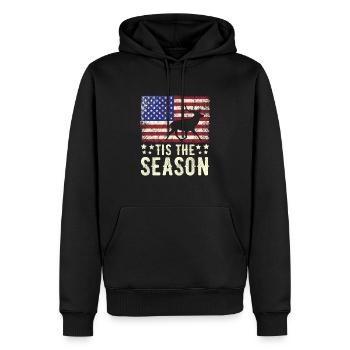 Chasse aux bois de cerf Chasse Saison de chasse - Sweat à capuche Premium bio Homme - noir - Devant - Nico (187cm)
