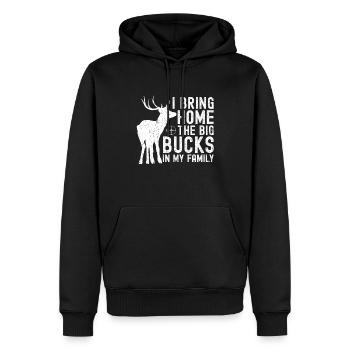 Chasse aux bois de cerf Chasse Saison de chasse - Sweat à capuche Premium bio Homme - noir - Devant - Nico (187cm)
