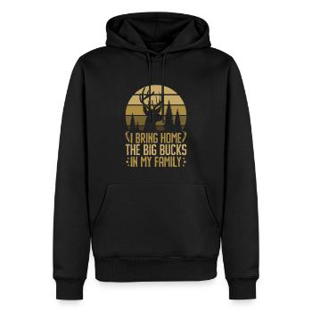 Chasse aux bois de cerf Chasse Saison de chasse - Sweat à capuche Premium bio Homme - noir - Devant - Nico (187cm)