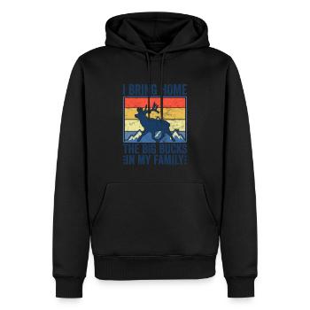 Chasse aux bois de cerf Chasse Saison de chasse - Sweat à capuche Premium bio Homme - noir - Devant - Nico (187cm)
