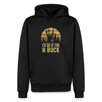 Chasse aux bois de cerf Chasse Saison de chasse - Sweat à capuche Premium bio Homme - noir - Devant - Nico (187cm)