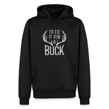 Chasse aux bois de cerf Chasse Saison de chasse - Sweat à capuche Premium bio Homme - noir - Devant - Nico (187cm)