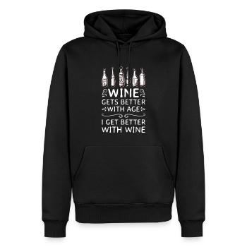 Wine Gets Better With Age Wine Toast - Men’s Premium Organic Hoodie - black - Front - Nico (187cm)