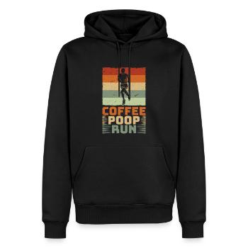 Coffee Poop Run Laufen Running - Sweat à capuche Premium bio Homme - noir - Devant - Nico (187cm)