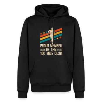 100 Mile Club Ultra Run Trail Running Ultrarunners - Sweat à capuche Premium bio Homme - noir - Devant - Nico (187cm)