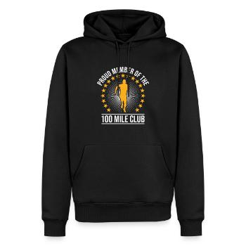 100 Mile Club Ultra Run Trail Running Ultrarunners - Sweat à capuche Premium bio Homme - noir - Devant - Nico (187cm)
