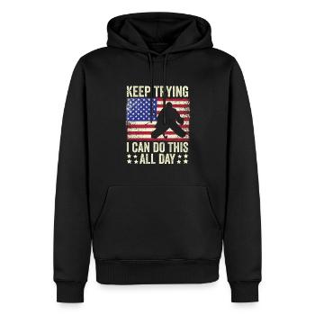 Feldhockey-Torwart Hockey Goalie Spruch - Männer Premium Bio Hoodie - Schwarz - Vorne - Nico (187cm)