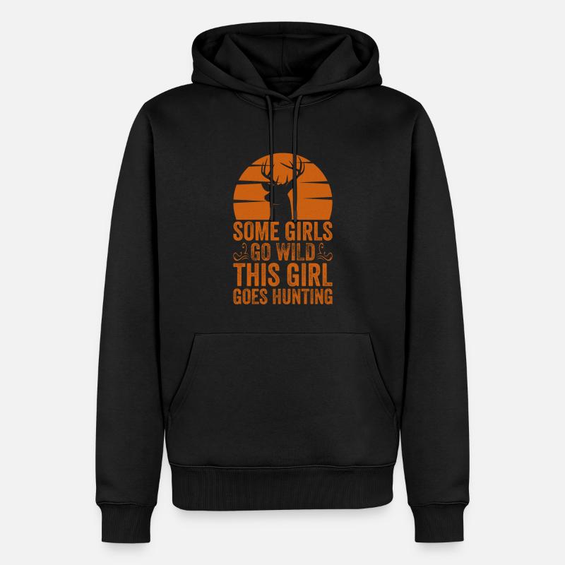Hirschjagd Jägerin Spruch Jagd - Männer Premium Bio Hoodie - Schwarz