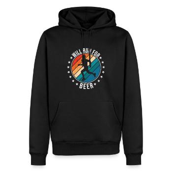 Courra pour les coureurs drôles de bière - Sweat à capuche Premium bio Homme - noir - Devant - Nico (187cm)