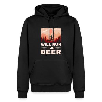 Courra pour les coureurs drôles de bière - Sweat à capuche Premium bio Homme - noir - Devant - Nico (187cm)