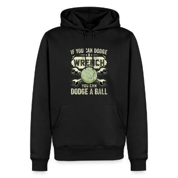 Sports d’équipe de ballon chasseur - Sweat à capuche Premium bio Homme - noir - Devant - Nico (187cm)