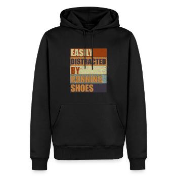 Abgelenkt durch Laufschuhe - Läufer Laufen Runner - Männer Premium Bio Hoodie - Schwarz - Vorne - Nico (187cm)