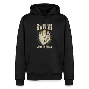 Was auf Safari passiert bleibt auf Safari Afrika - Männer Premium Bio Hoodie - Schwarz - Vorne - Nico (187cm)