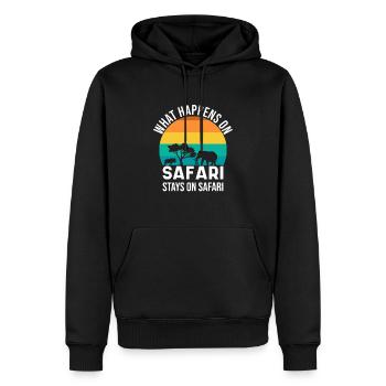 Was auf Safari passiert bleibt auf Safari Afrika - Männer Premium Bio Hoodie - Schwarz - Vorne - Nico (187cm)