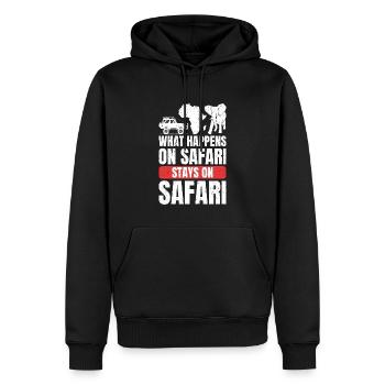 Afrika Safari Tiere Savanne Spruch - Männer Premium Bio Hoodie - Schwarz - Vorne - Nico (187cm)