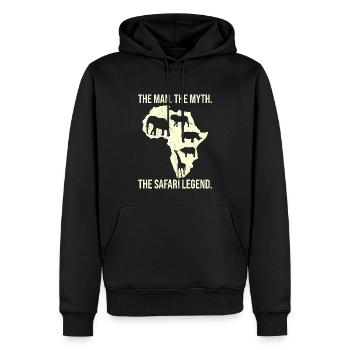 Afrika Safari Mann Mythos Die Safari Legende - Männer Premium Bio Hoodie - Schwarz - Vorne - Nico (187cm)