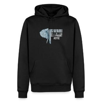 Safari ist Elephantastic Safari-Abenteuer Afrika - Männer Premium Bio Hoodie - Schwarz - Vorne - Nico (187cm)
