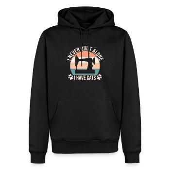 Quilter Näherinnen Spruch Katze Liebe Haustier - Männer Premium Bio Hoodie - Schwarz - Vorne - Nico (187cm)