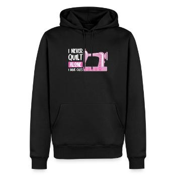 Quilter Näherinnen Spruch Katze Liebe Haustier - Männer Premium Bio Hoodie - Schwarz - Vorne - Nico (187cm)