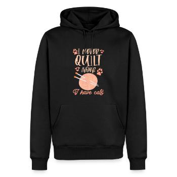 Quilter Näherinnen Spruch Katze Liebe Haustier - Männer Premium Bio Hoodie - Schwarz - Vorne - Nico (187cm)