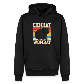 Lustiges Australischer Wombat Spruch - Männer Premium Bio Hoodie - Schwarz - Vorne - Nico (187cm)