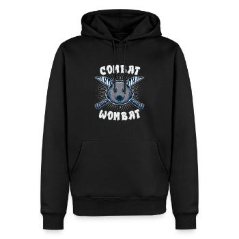 Lustiges Australischer Wombat Spruch - Männer Premium Bio Hoodie - Schwarz - Vorne - Nico (187cm)