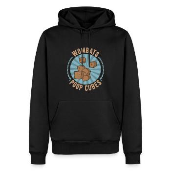 Lustiges Australischer Wombat Spruch - Männer Premium Bio Hoodie - Schwarz - Vorne - Nico (187cm)