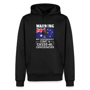 Casoars Retro Cassowary Bird Vintage - Sweat à capuche Premium bio Homme - noir - Devant - Nico (187cm)
