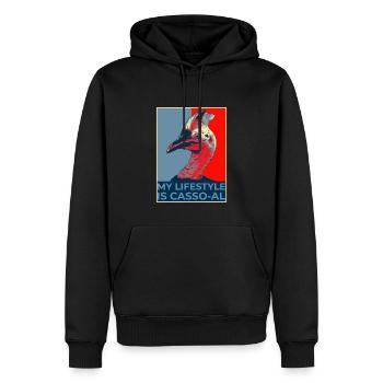 Retro Kasuar Vogel Vintage Kasuare - Männer Premium Bio Hoodie - Schwarz - Vorne - Nico (187cm)