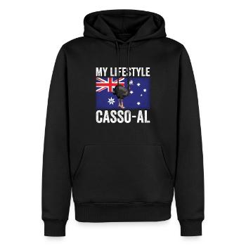 Casoars Retro Cassowary Bird Vintage - Sweat à capuche Premium bio Homme - noir - Devant - Nico (187cm)
