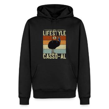 Retro Kasuar Vogel Vintage Kasuare - Männer Premium Bio Hoodie - Schwarz - Vorne - Nico (187cm)