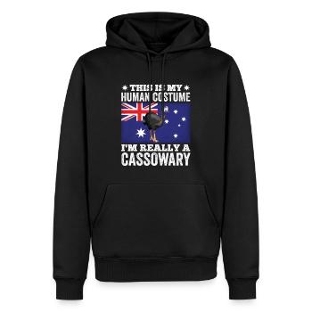 Retro Kasuar Vogel Vintage Kasuare - Männer Premium Bio Hoodie - Schwarz - Vorne - Nico (187cm)