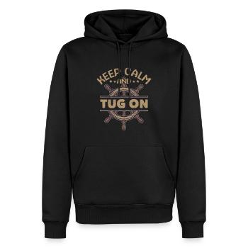 Schlepper Schleppboot Tug Life - Sweat à capuche Premium bio Homme - noir - Devant - Nico (187cm)