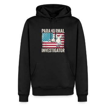 Geisterjagd Paranormal Investigator - Männer Premium Bio Hoodie - Schwarz - Vorne - Nico (187cm)