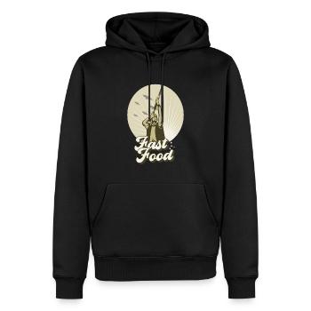 Chasse au canard d’eau Chasseur de restauration rapide - Sweat à capuche Premium bio Homme - noir - Devant - Nico (187cm)