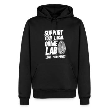 Technicien judiciaire Enquêteur sur les lieux d’un crime Peine médico-légale - Sweat à capuche Premium bio Homme - noir - Devant - Nico (187cm)