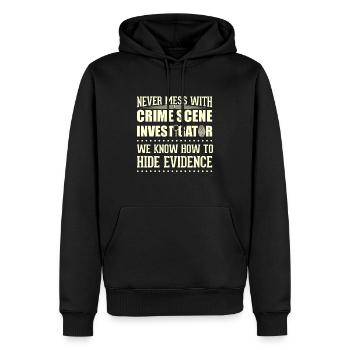 Enquêteur sur les scènes de crime du Laboratoire criminel - Sweat à capuche Premium bio Homme - noir - Devant - Nico (187cm)